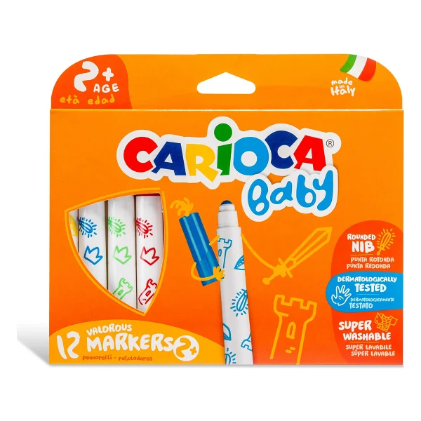 Carioca Baby Süper Yıkanabilir 12'li Jumbo Keçeli Kalem Seti - Görsel 8