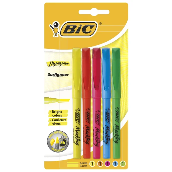 Bic Marking 5'li Fosforlu Kalem Seti - Görsel 4