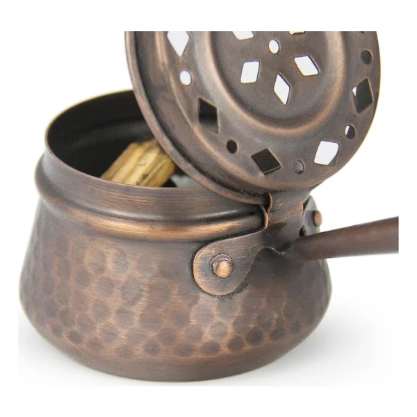 Coho Antique Dövme Bakır Tütsü Gezdirme Çanağı - Görsel 4