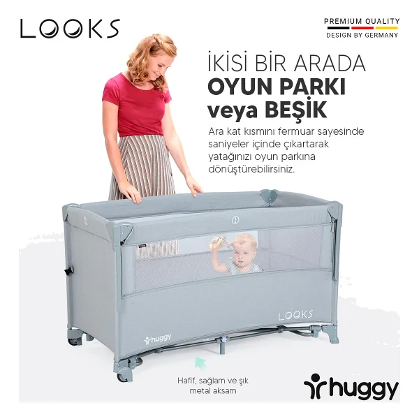 Huggy Looks 5 in 1 Anne Yanı Park Yatak - Görsel 2