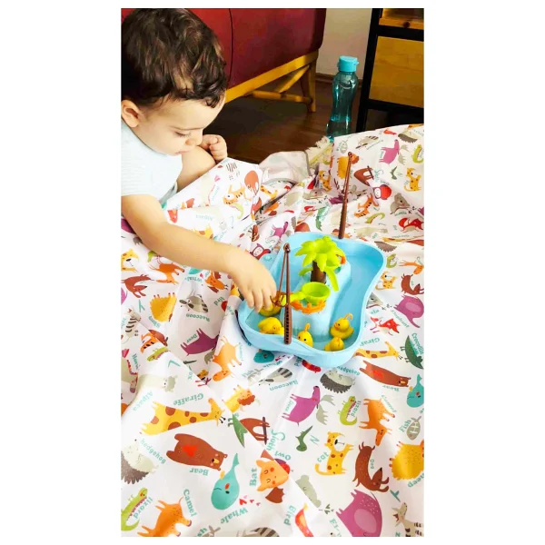 Yorni Zoo 145x210cm Oyun Halısı, Oyun Matı, Oyun Parkı, Bebek Yatağı, Oyun Minderi Sıvı Geçirmez Örtü, Çok Amaçlı - Beyaz - 145 x 210 cm - Görsel 2