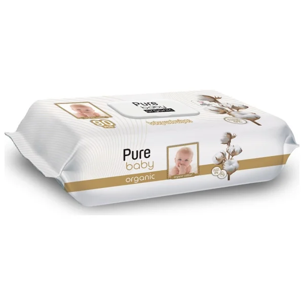 Pure Baby Organik Pamuklu 90 Yaprak Islak Havlu - Görsel 2