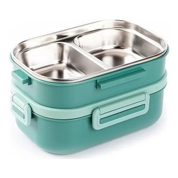 Tantitoni Lunch Box 2 Katlı Çatal ve Kaşıklı Yemek Taşıma Kabı 1.65 L. - Görsel 9