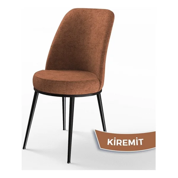 Canisa Concept Zen Serisi Açılabilir Siyah Mermer Desen Mdf 80X132 Mutfak Masası Takımı 4 Adet Sandalye - Kiremit - Görsel 4