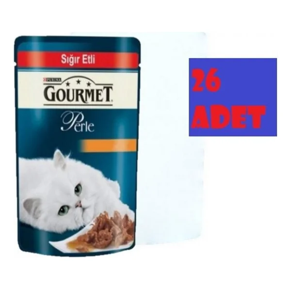 Gourmet Perle Izgara Sığır Etli 85 gr 26'lı Yetişkin Kedi Konservesi - Görsel 2