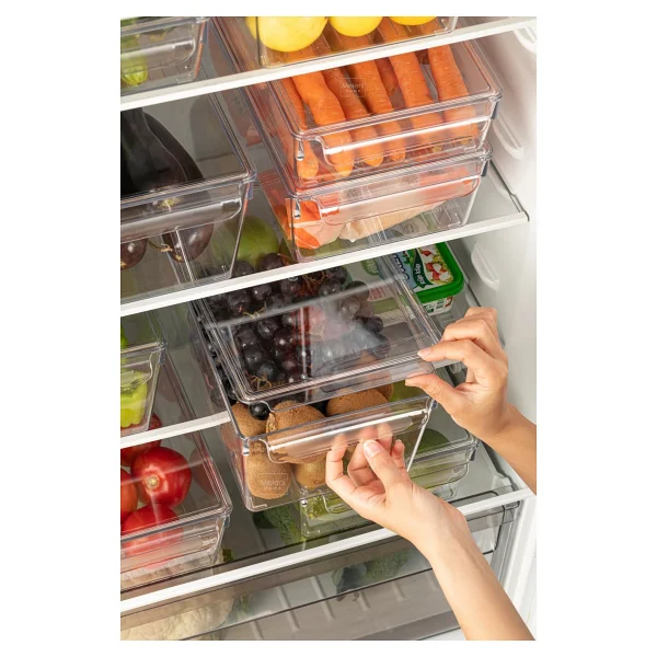 Meleni Home Kapaklı Buzdolabı Düzenleyici Buzdolabı Içi Düzenleyici Organizer 10 X 32,5 X 20 Cm - Görsel 2