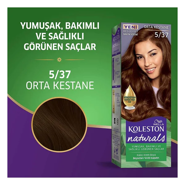 Koleston Naturals 5.37 Orta Kestane Saç Boyası - Görsel 3