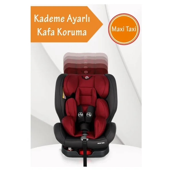 Maxi Taxi Safe Travel 360° Dönebilen Isofixli Kırmızı-Gri 0-36 kg Oto Koltuğu - Görsel 3