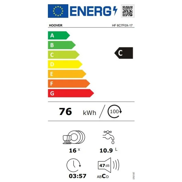 Hoover HF 6C7F0X-17 8 Programlı Wi-Fi Bulaşık Makinesi - Görsel 6
