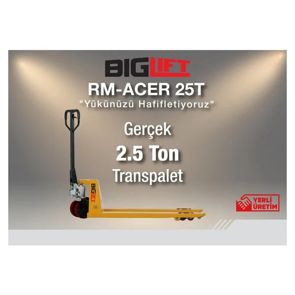 Biglift 2,5 Ton Transpalet - Sarı - Görsel 2