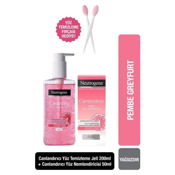 Neutrogena Canlandırıcı 200 ml Yüz Temizleme Jeli + Yağsız Nemlendirici 50 ml Cilt Bakım Seti - Görsel 2