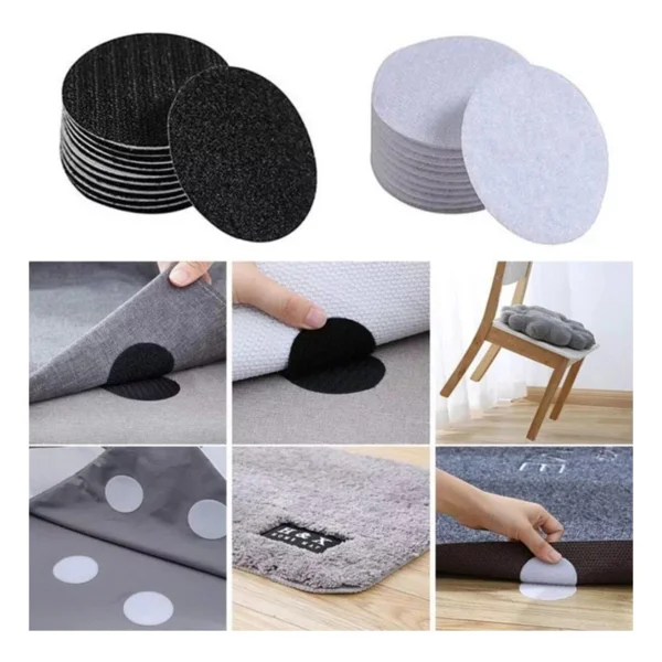 MOR SALKIM HOME Halı Altı Kaydırmaz Cırt Bant 6 Cm Çap (4 Adet-çift ) Siyah - Görsel 5