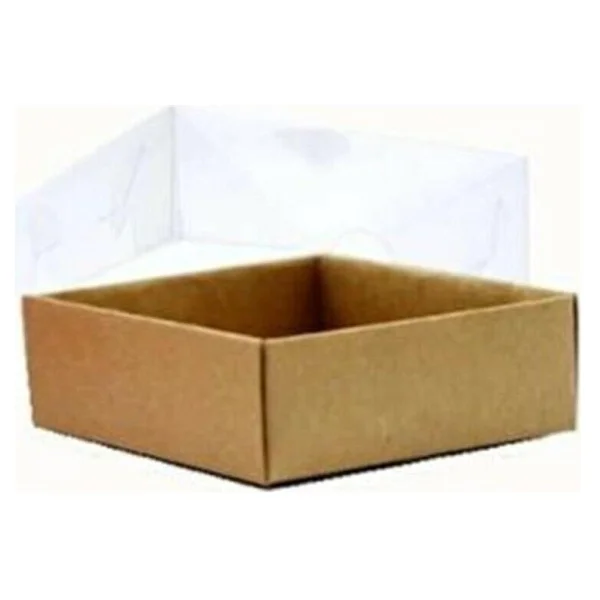 Teknobab 9X9X3 cm Kraft Asetat Kapaklı Kutu 100.ADET Şeffaf - Görsel 3