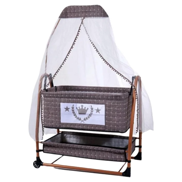 Sunny Baby King Beşik Metal Sallanır Beşik Siyah Portatif Beşik - Ahşap - Görsel 2