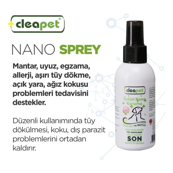 Cleapet 150 ml Evcil Hayvan Koku ve Hijyen için Nano Sprey - Görsel 3