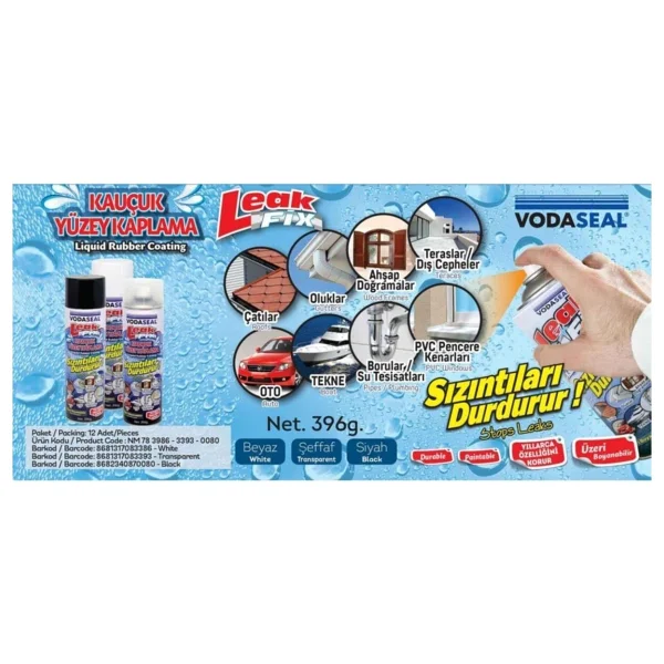 Vodaseal Leak Fix Su Geçirmez Sızdırmaz Sprey 396 gr Renk Seçenekli Siyah - Görsel 4