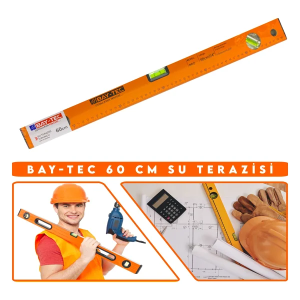 Bay-Tec MK0666 60 cm Turuncu Mastarlı Su Terazisi - Görsel 4