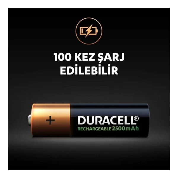 Duracell 2500 mAh 2'li 2 Paket Şarjlı AA Kalem Pil - Görsel 5