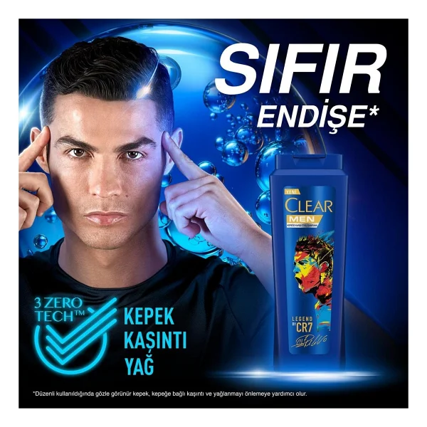 Clear Men Legend By CR7 350 ml 3 Adet Kepek Şampuanı - Görsel 3