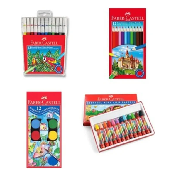 Faber Castell Faber-castell 4'lü Boya Seti (12'li Kuru-sulu-pastel-keçeli Boya) - Görsel 2