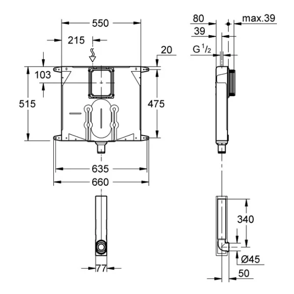 Grohe 38863000 80 mm Gömme Rezervuar - Görsel 2