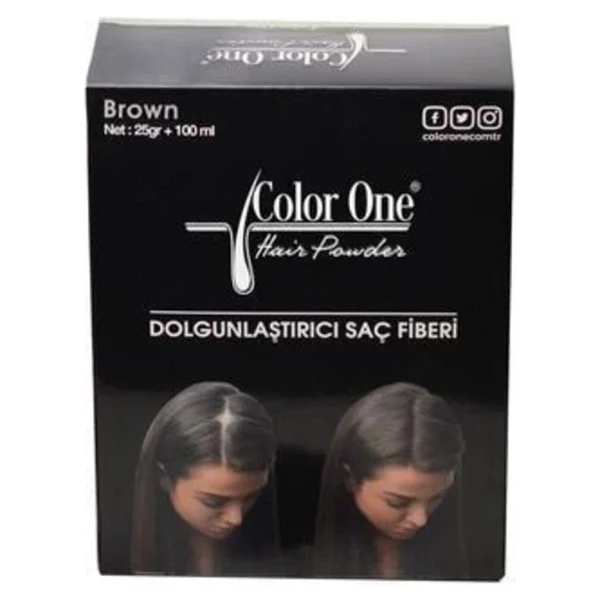 Color One Hair Powder Brown Dolgunlaştırıcı Saç Fiberi 25 gr + 100 ml Sprey - Görsel 2
