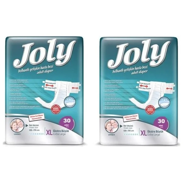 Joly Belbantlı Ekstra Büyük Boy XL 30'lu 2 Adet Hasta Bezi - Görsel 2