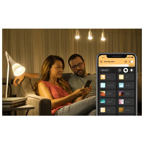 Philips Hue 1100 Renkli Ambiyans 11 W-75 W E27 3'lü Akıllı LED Ampul + Dimmer Anahtar + Bridge Başlangıç Seti - Görsel 5
