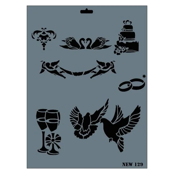 Rich New Seri N-129 Stencil 35x25 cm - Görsel 2