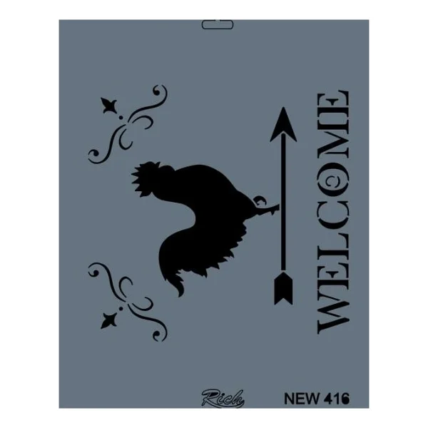 Rich New Seri N-416 Stencil 35x25 cm - Görsel 2