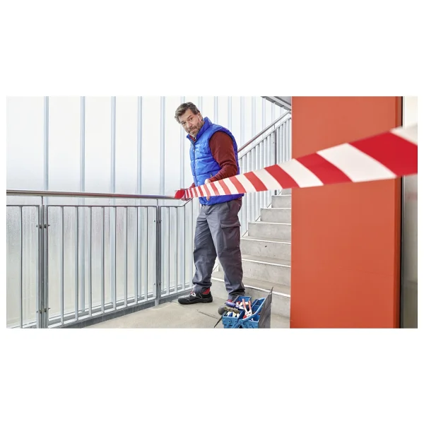 Tesa 60760 50 mm x 33 m Kırmızı Beyaz Yer İşaretleme Bandı - Görsel 3