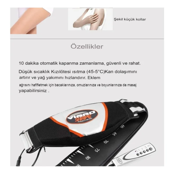 VibroShaper Masaj Kemeri Aleti Vibro Shape Titreşimli Zayıflama Çift Motorlu Isıtmalı - Görsel 4