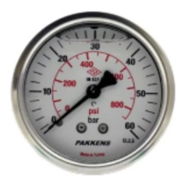 Pakkens Çap 100 Arkadan 400 Bar Gliserinli Manometre - Görsel 8