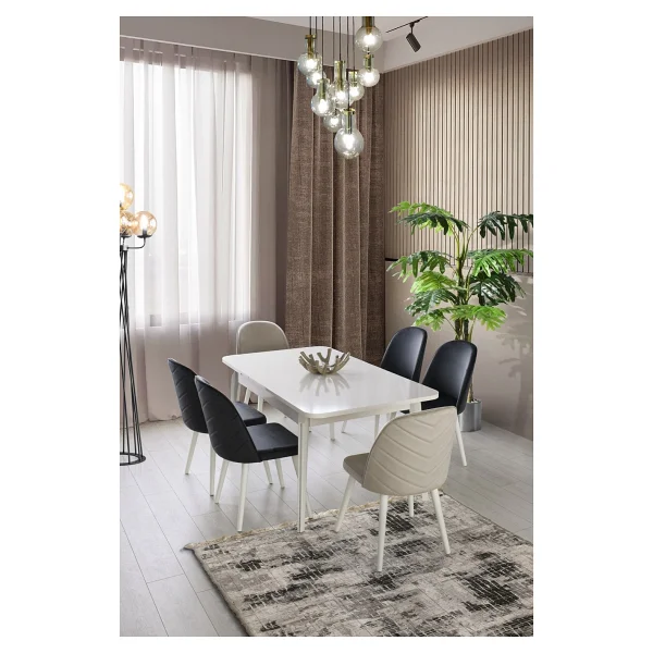 Aydınev Bahar Mdf Açılır Yemek Masası+6 Sandalye - Görsel 4