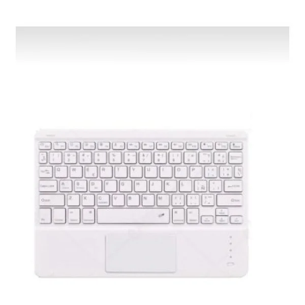 Alfa MEC Apple Ipad 9. 8. 7. Nesil 10.2" 2021 Bluetooth Klavye Touchpad Slim Kablosuz Wifi Q Klavye - Beyaz - Görsel 2