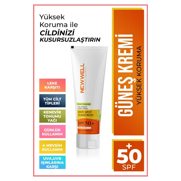 New Well Leke Karşıtı 50 ml 50 Faktör Güneş Kremi - Görsel 5
