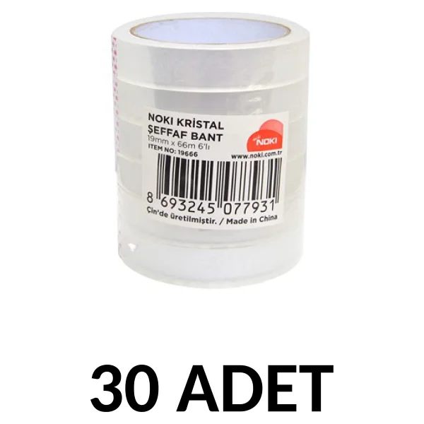 Noki 30 Adet 19X66 Şeffaf Kristal Bant Para Bandı - Görsel 5