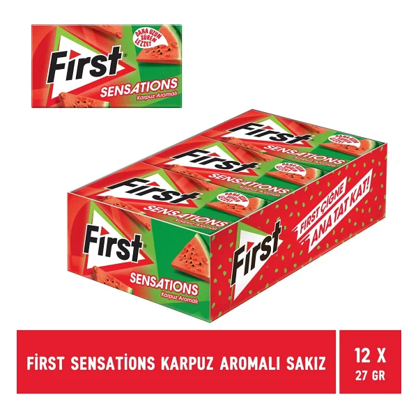 First Sensations Karpuz Aromalı 27 gr 12'li Paket Sakız - Görsel 4