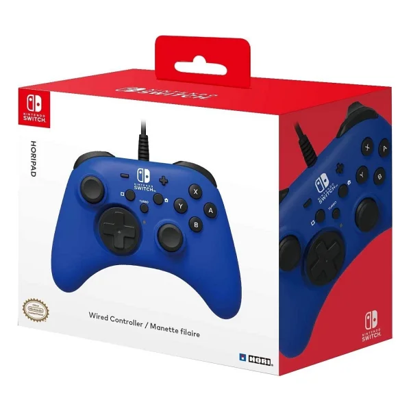 Hori Nintendo Switch Pro Controller Kablolu Oyun Kolu Lisanslı Mavi - Görsel 3