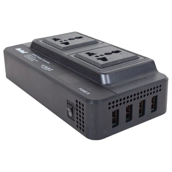 Powermaster 200 W DC12V AC220V Çakmak Kablolu Inverter X4USB Çıkışlı - Görsel 5