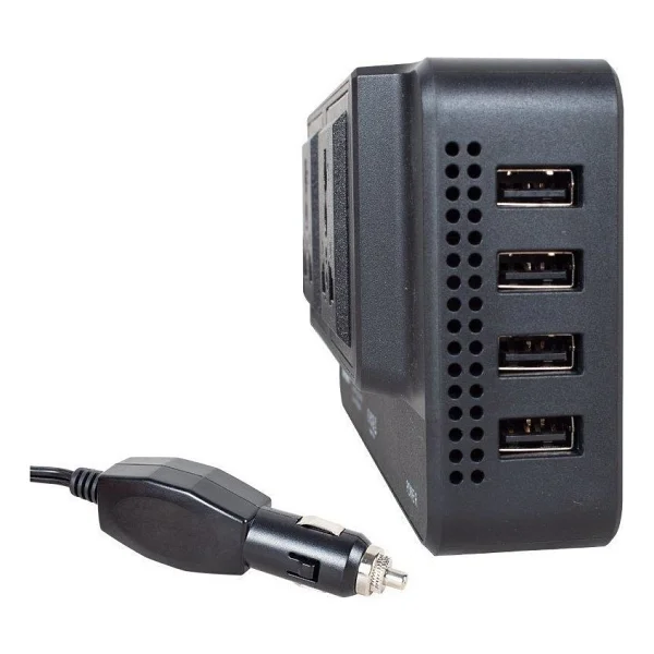 Powermaster 200 W DC12V AC220V Çakmak Kablolu Inverter X4USB Çıkışlı - Görsel 2