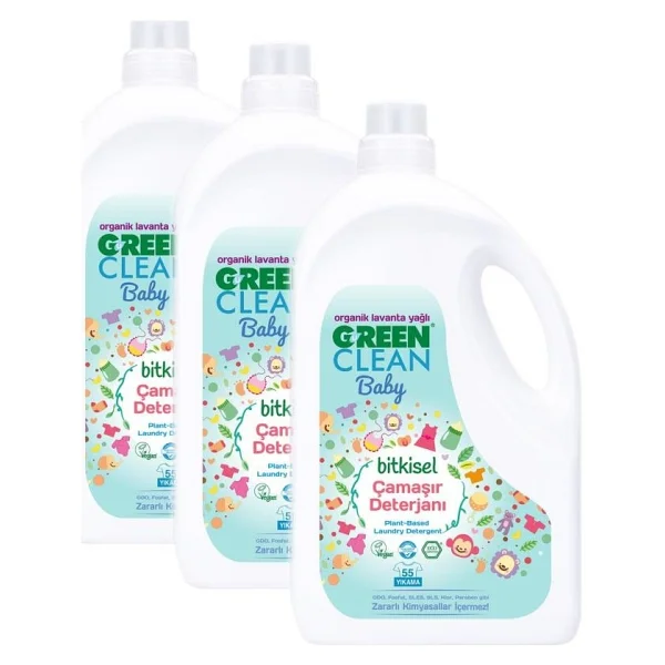 U Green Clean Baby Organik Lavanta Yağlı Bitkisel Çamaşır Deterjanı 2750 ml 3 Adet - Görsel 2