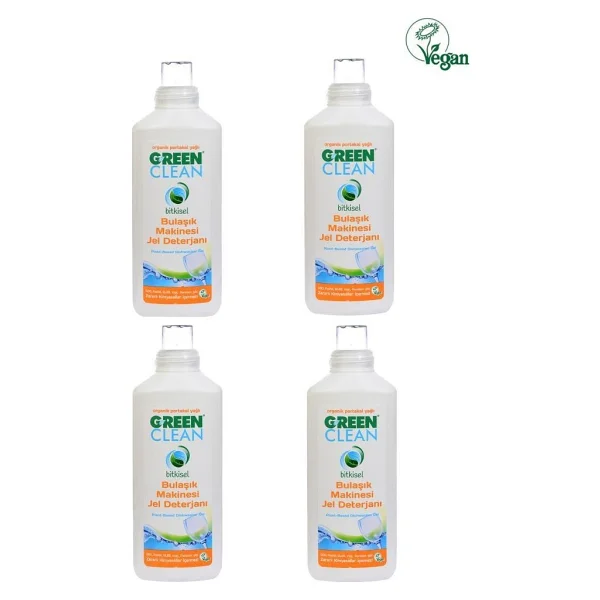 U Green Clean Bitkisel 1000 ml 4'lü Portakal Yağlı Bulaşık Makinesi Jel Deterjanı - Görsel 5