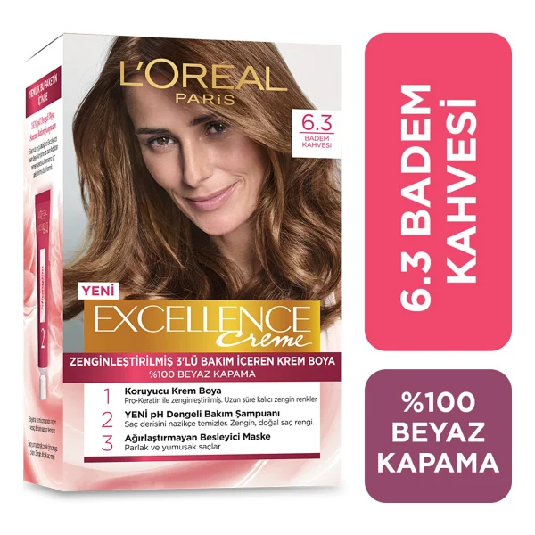 L'Oreal Paris Excellence Creme 6.3 Badem Kahvesi Saç Boyası - Görsel 8