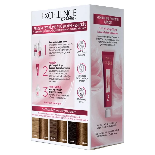 L'Oreal Paris Excellence Creme 6.3 Badem Kahvesi Saç Boyası - Görsel 3
