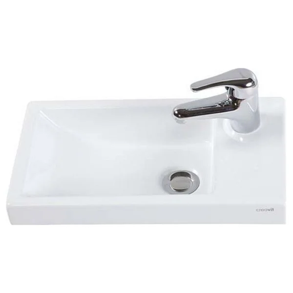 Creavit TP025 Elmas 25x45 cm Beyaz Dolap Üstü Lavabo - Görsel 7