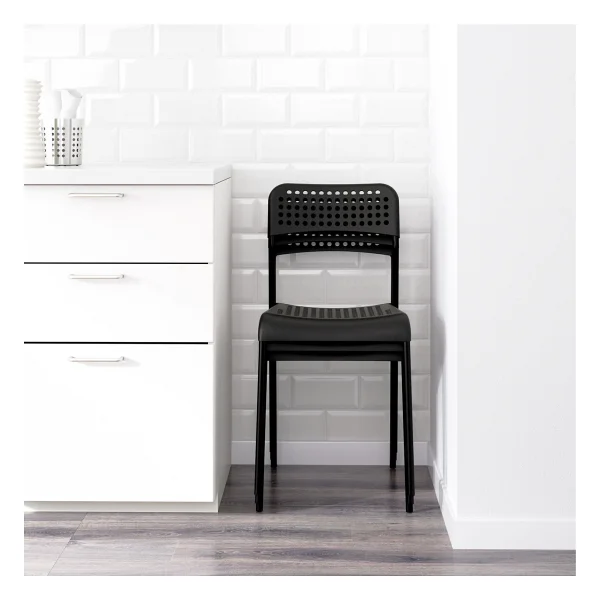 IKEA Plastik Sandalye, Siyah Renk Meridyendukkan Salon-Mutfak Sandalyesi - Görsel 4
