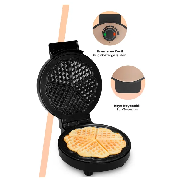 Goldmaster Goldy Rose Gold 1000 W Waffle Makinesi - Görsel 2