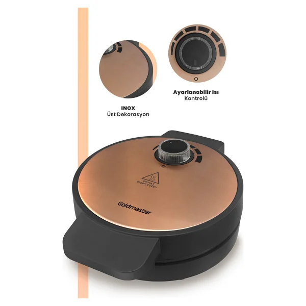 Goldmaster Goldy Rose Gold 1000 W Waffle Makinesi - Görsel 5