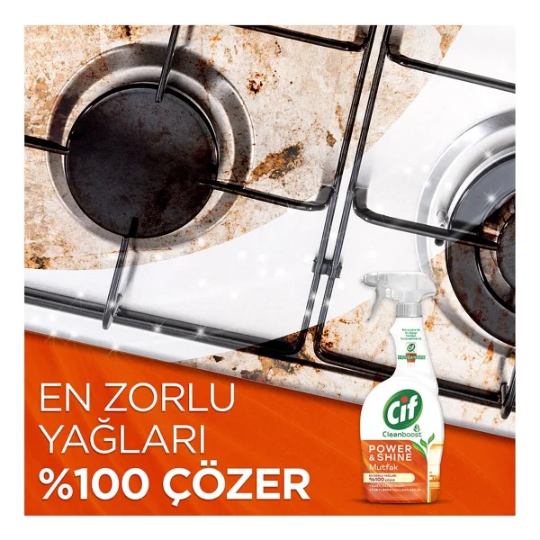 Cif Cleanboost Power & Shine Mutfak Sprey Temizleyici 750 ml 4'lü - Görsel 4